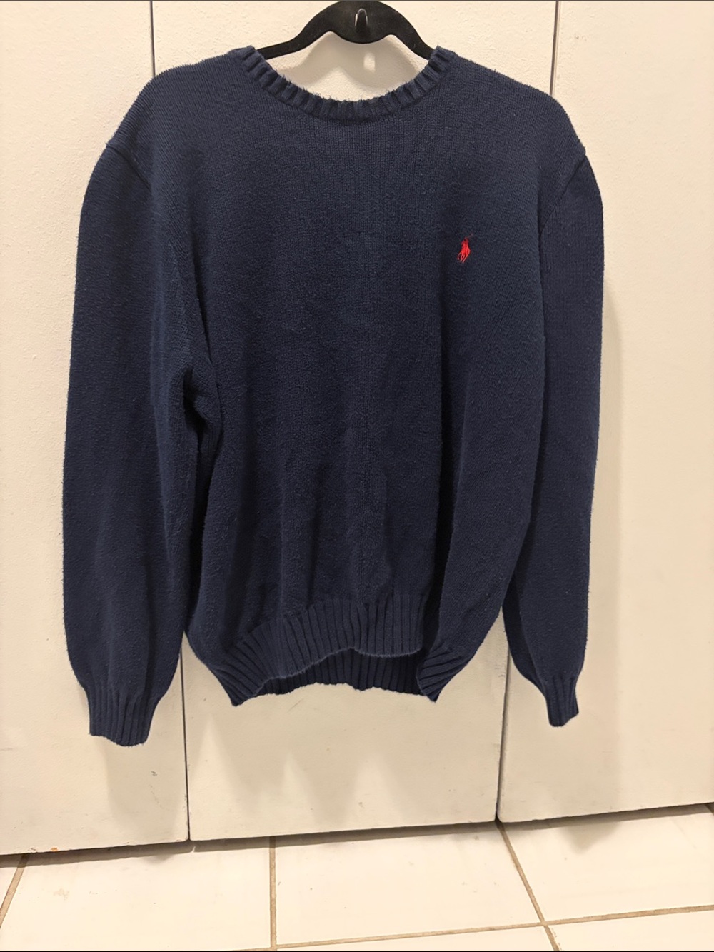 Polo by Ralph Lauren Navy Crewneck Sweater with Red Pony